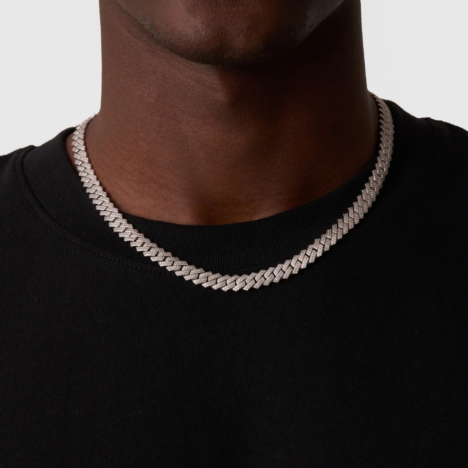 Prong Link Iced Cuban (Silver) 8mm - Image 2