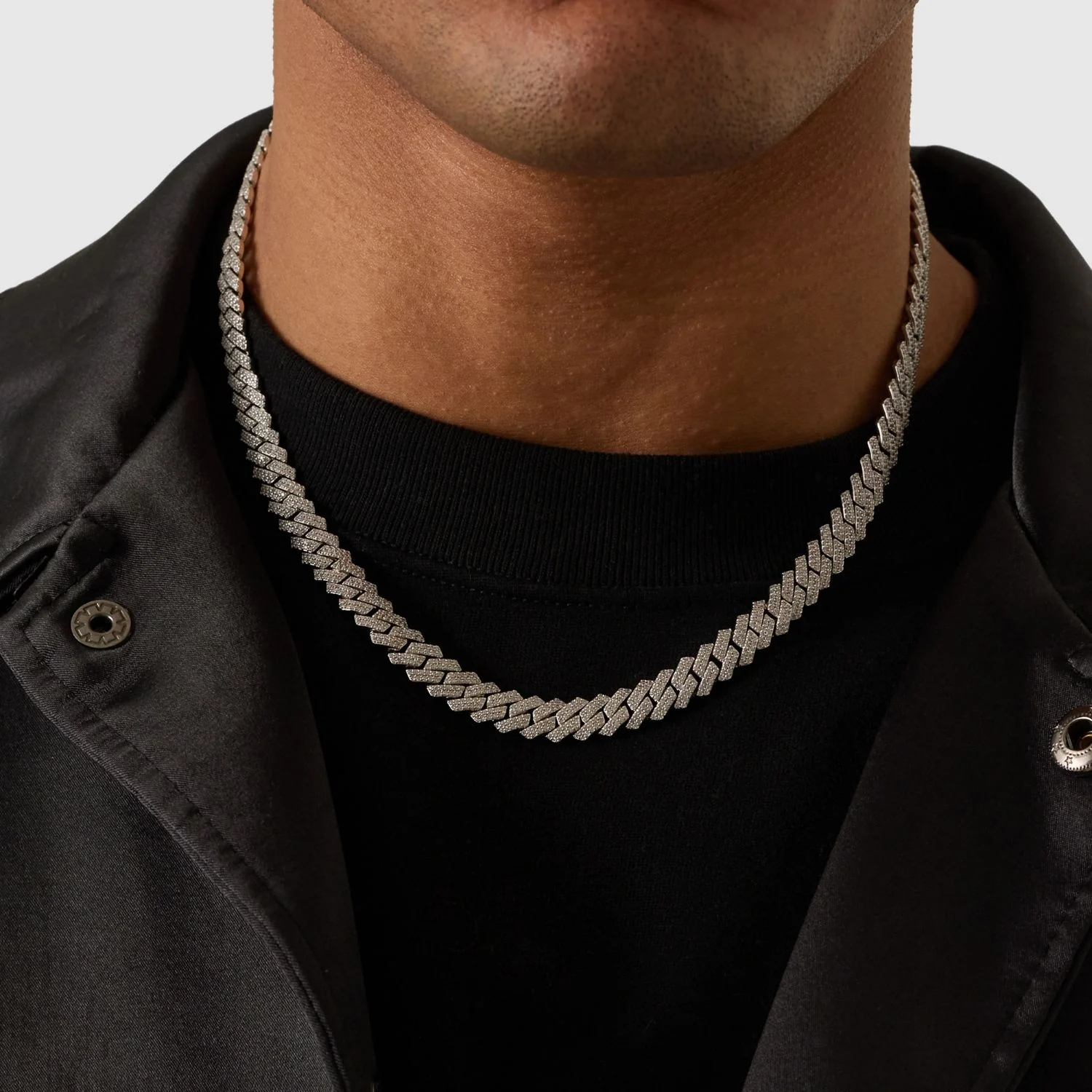 Prong Link Iced Cuban (Silver) 8mm - Image 9