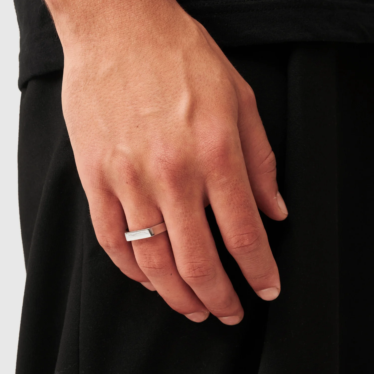 Rectangle Signet Ring (Silver) - Image 2