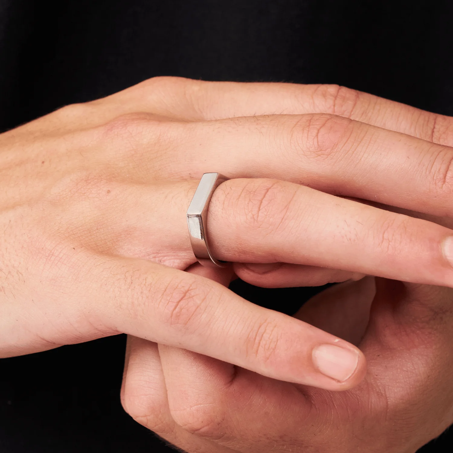 Rectangle Signet Ring (Silver) - Image 3