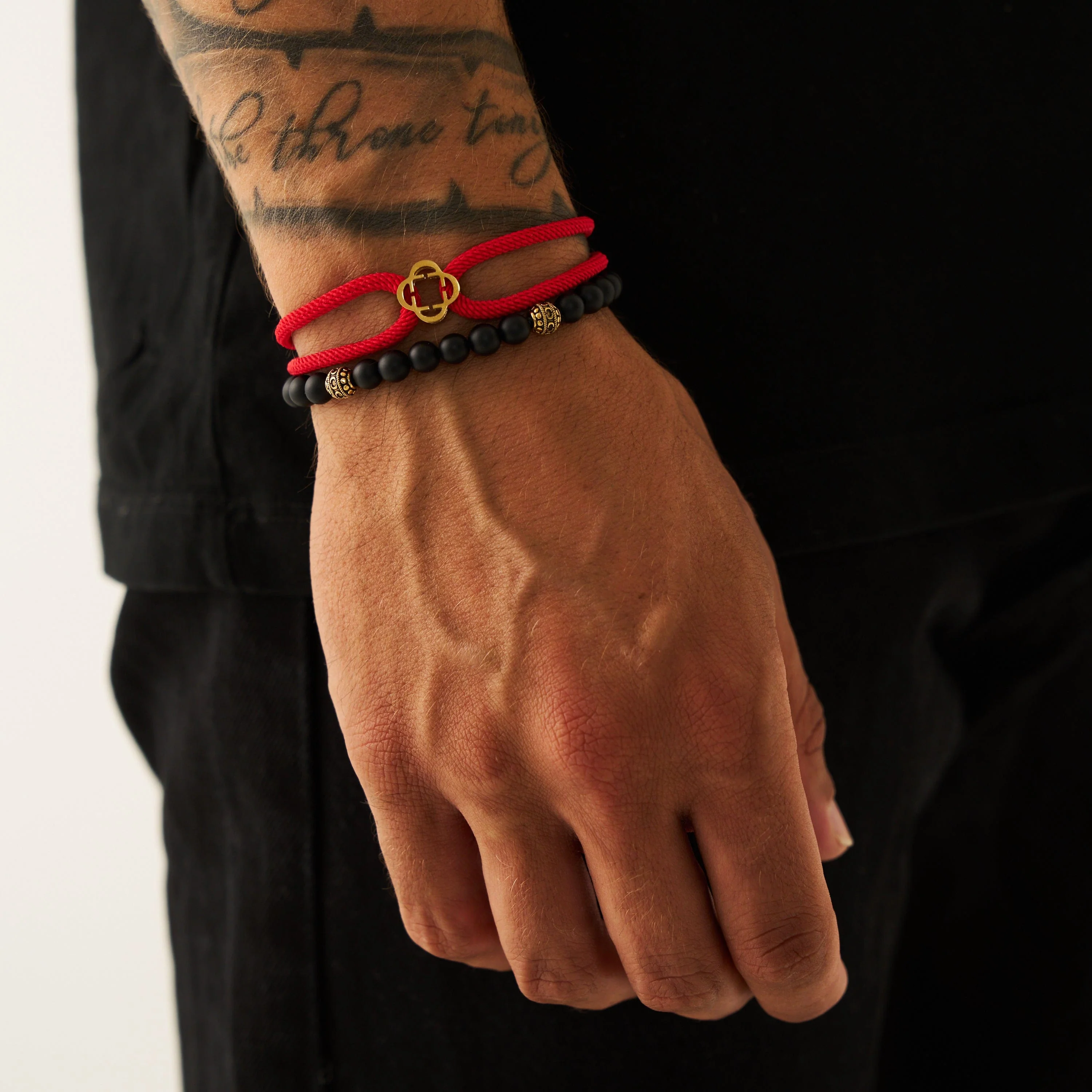 Red Cord Bracelet (Gold) - Image 5