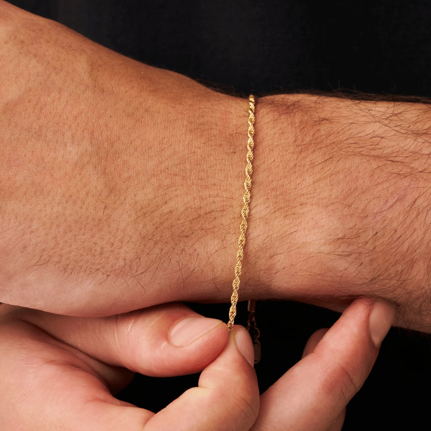 Rope Bracelet (Gold) 2mm - Image 4