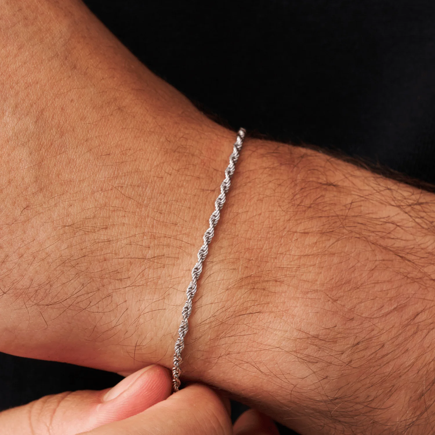 Rope Bracelet (Silver) 2mm - Image 4