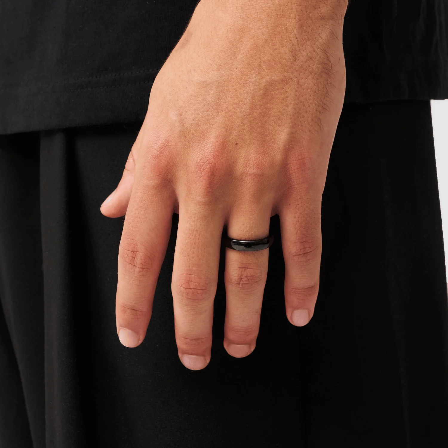Round Band Ring (Black) 5mm - Image 2