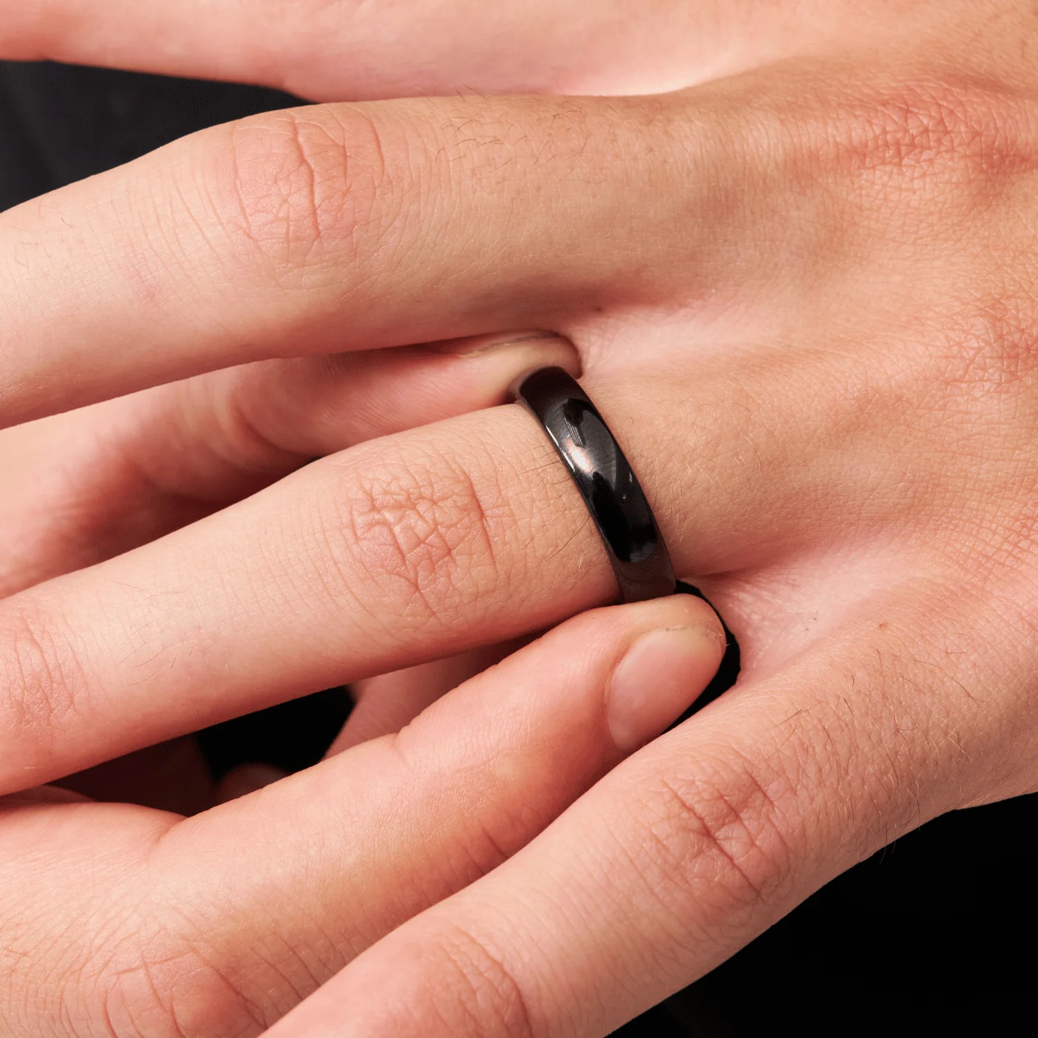 Round Band Ring (Black) 5mm - Image 3
