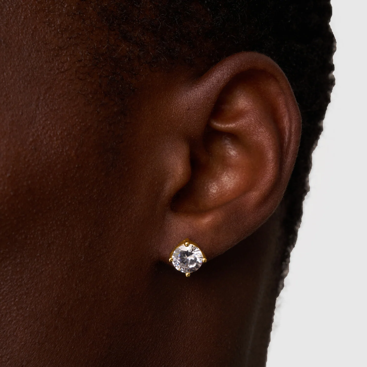 Round Diamond Stud Earrings (Gold) - Image 5