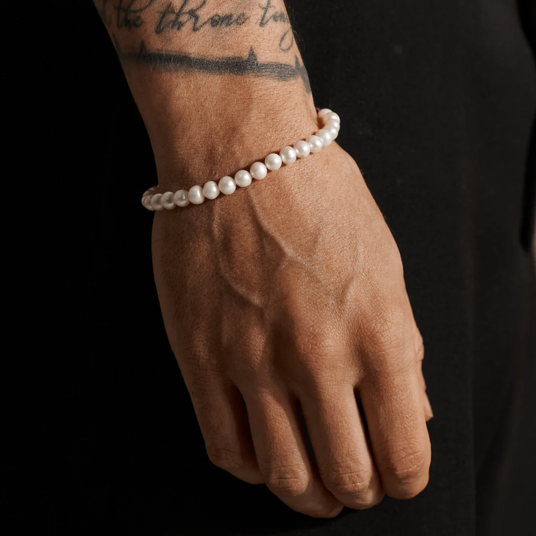 Rounded Real Pearl Bracelet (Silver) - Image 2
