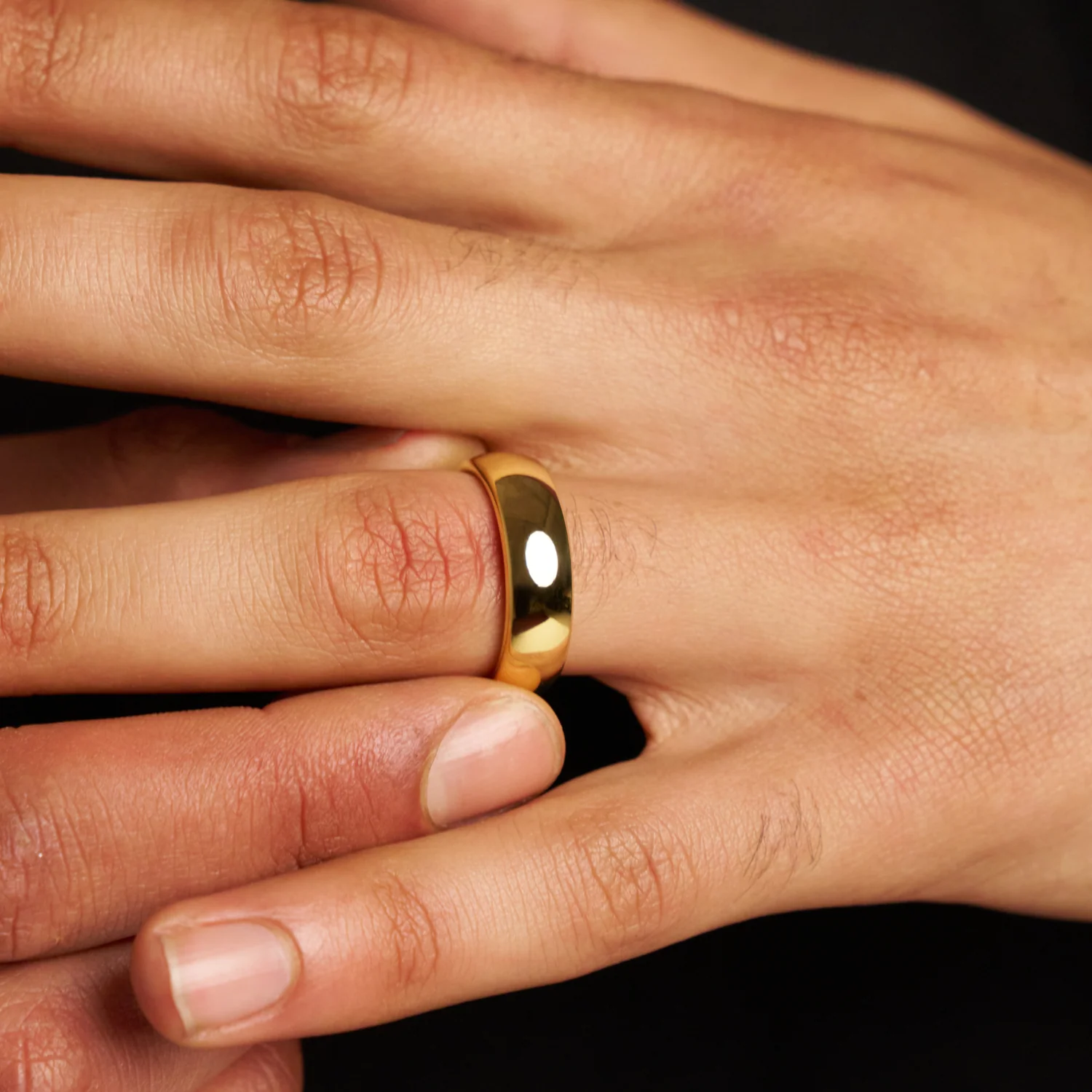 Rounded Ring (Gold) 7mm | 18ct Gold Tungsten - Image 5