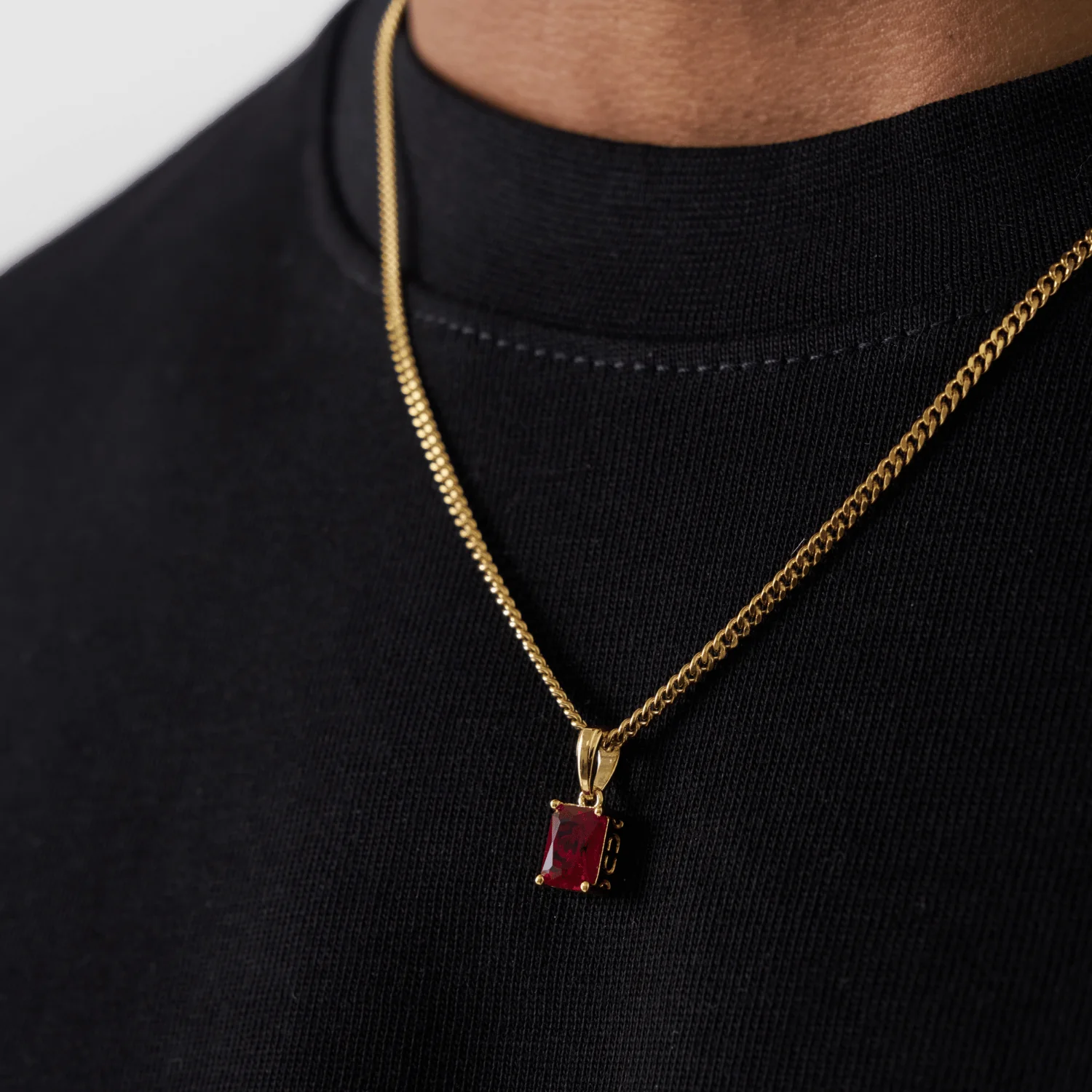 Ruby Stone Pendant (Gold) - Image 3