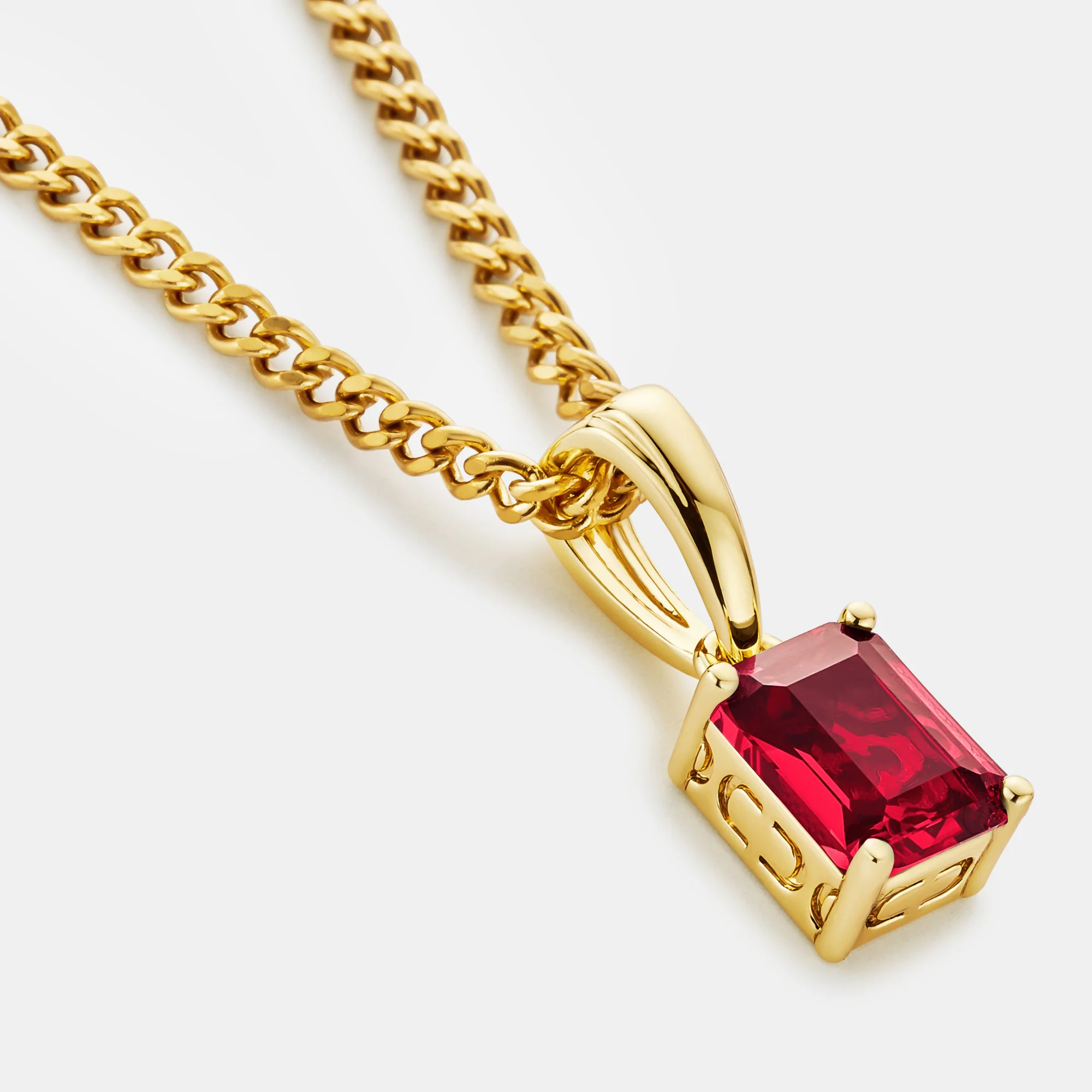 Ruby Stone Pendant (Gold) - Image 4