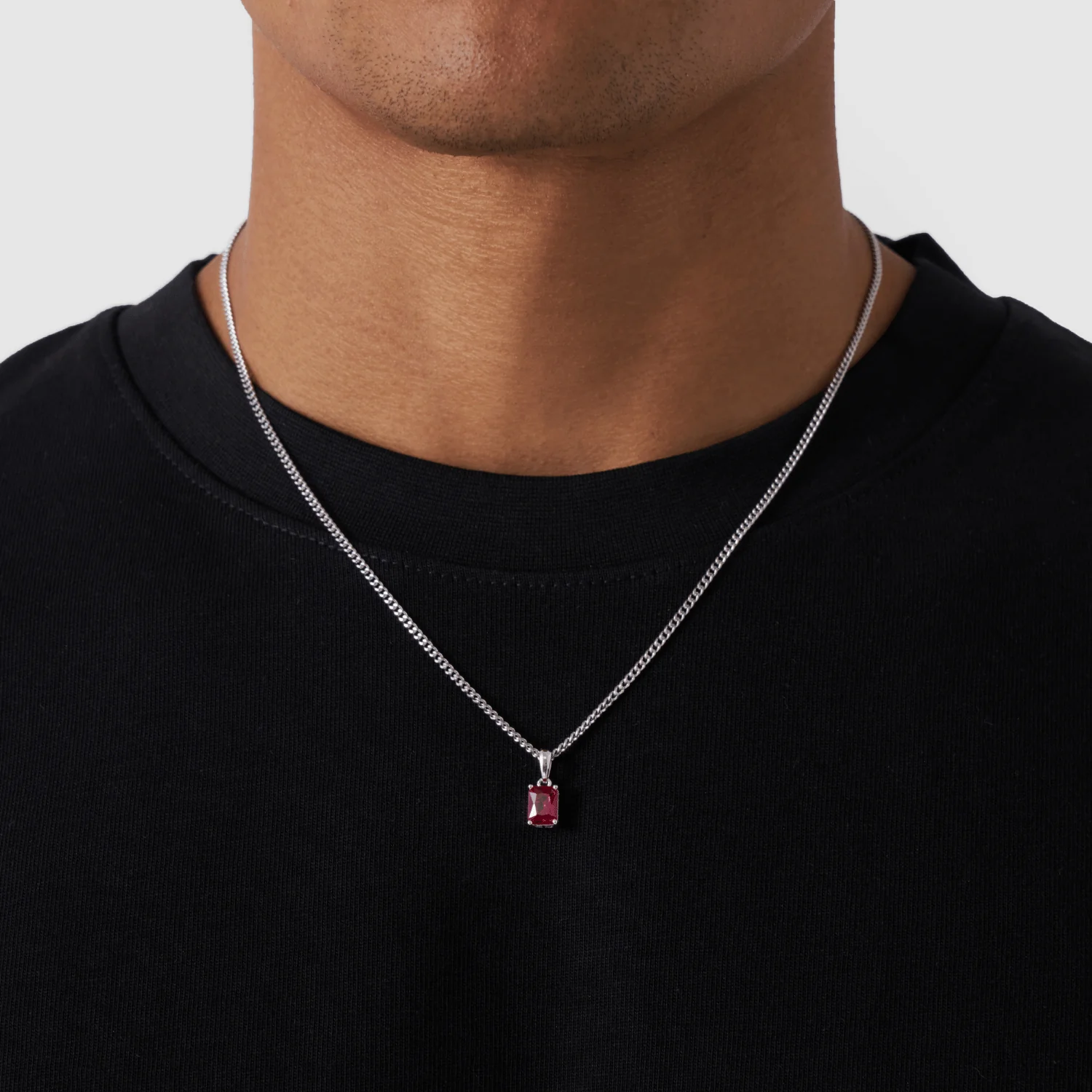 Ruby Stone Pendant (Silver) - Image 2
