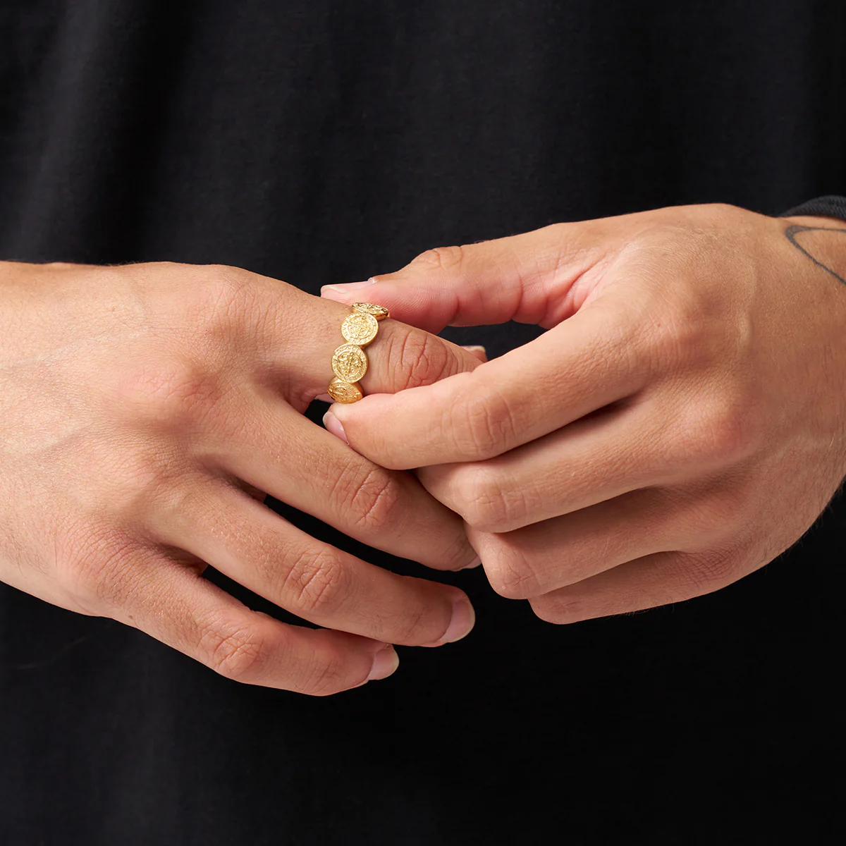 Saint Benedict Band Ring (Gold) - Image 3