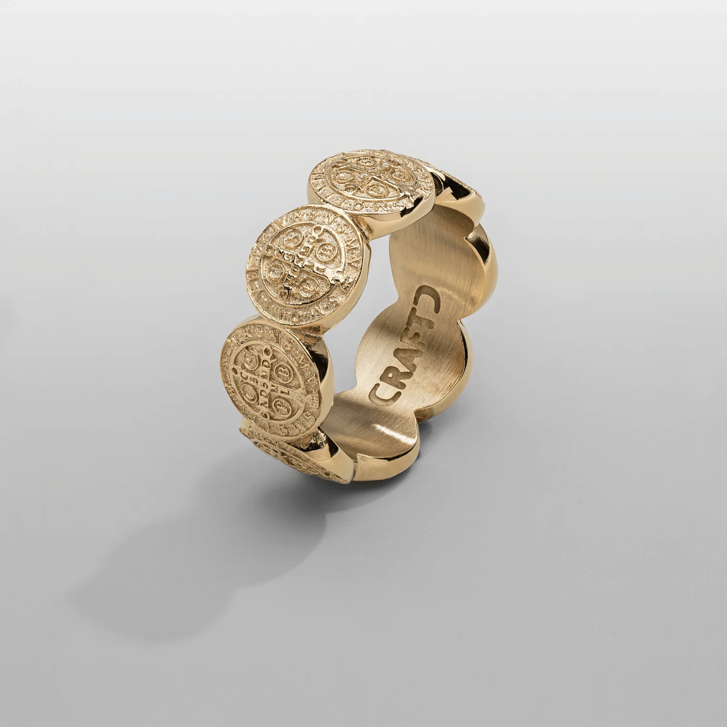 Saint Benedict Band Ring (Gold) - Image 7