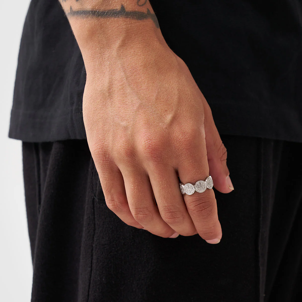 Saint Benedict Band Ring (Silver) - Image 2