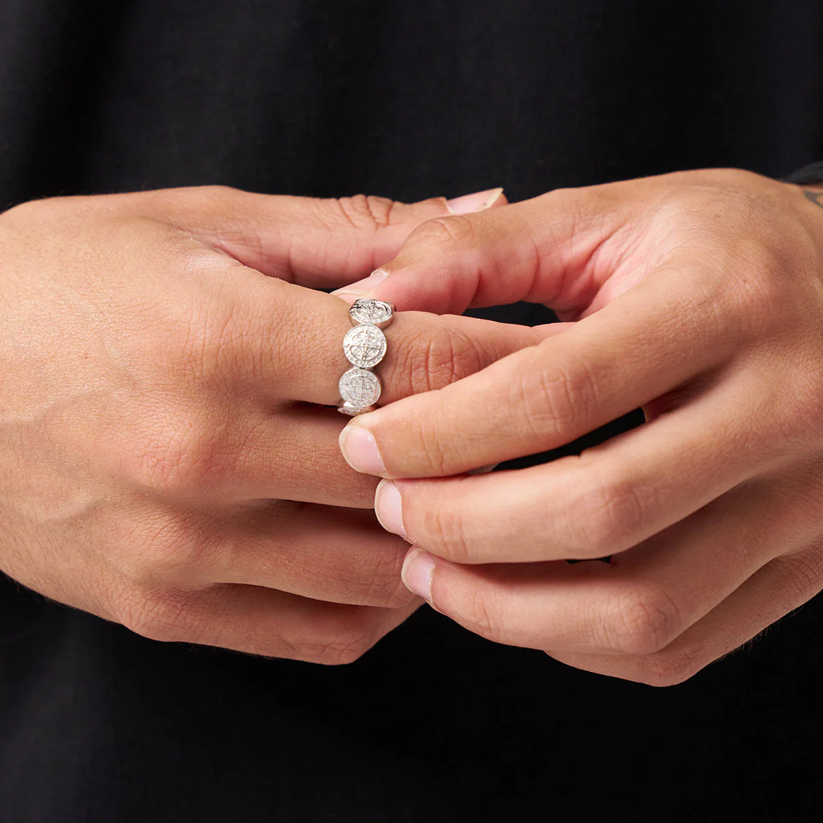 Saint Benedict Band Ring (Silver) - Image 3