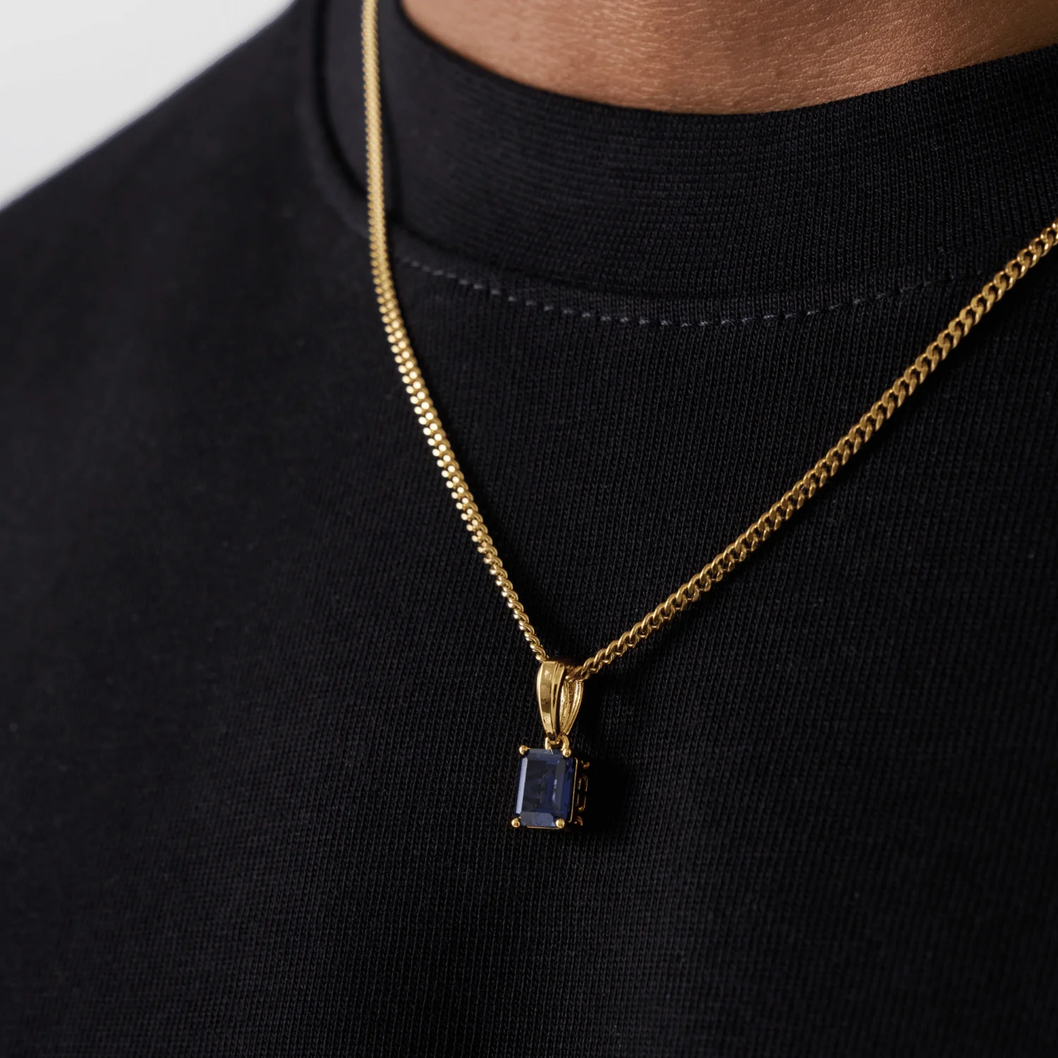 Sapphire Stone Pendant (Gold) - Image 3