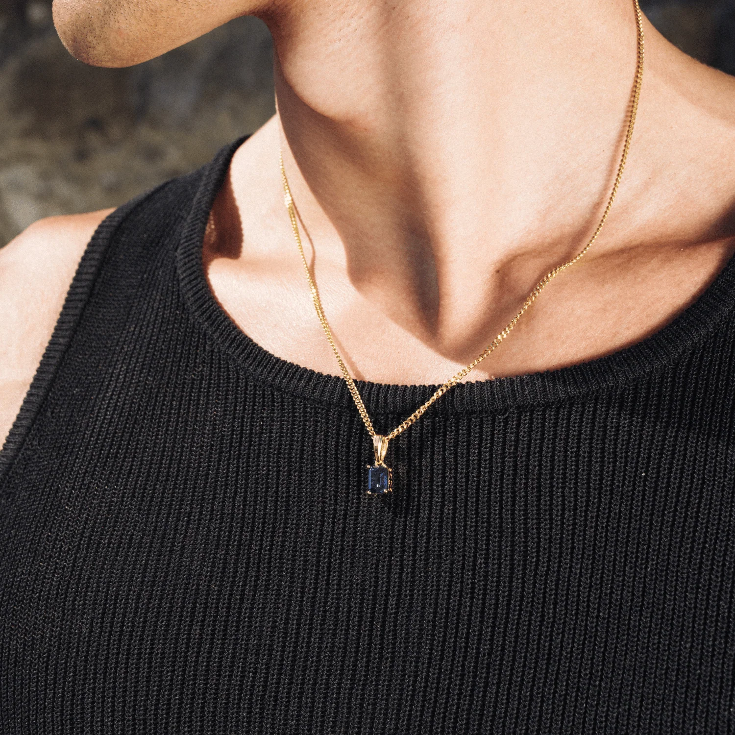 Sapphire Stone Pendant (Gold) - Image 6