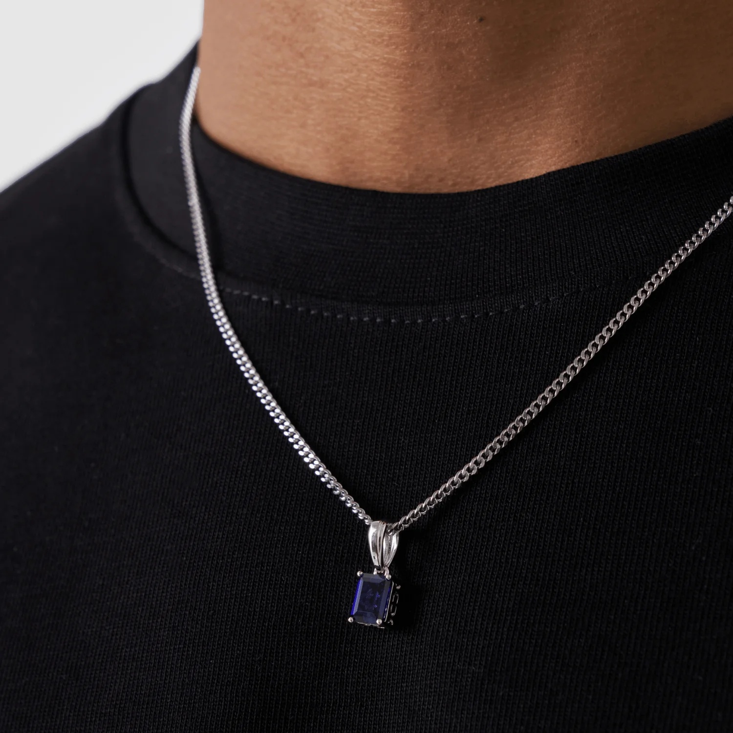 Sapphire Stone Pendant (Silver) - Image 3