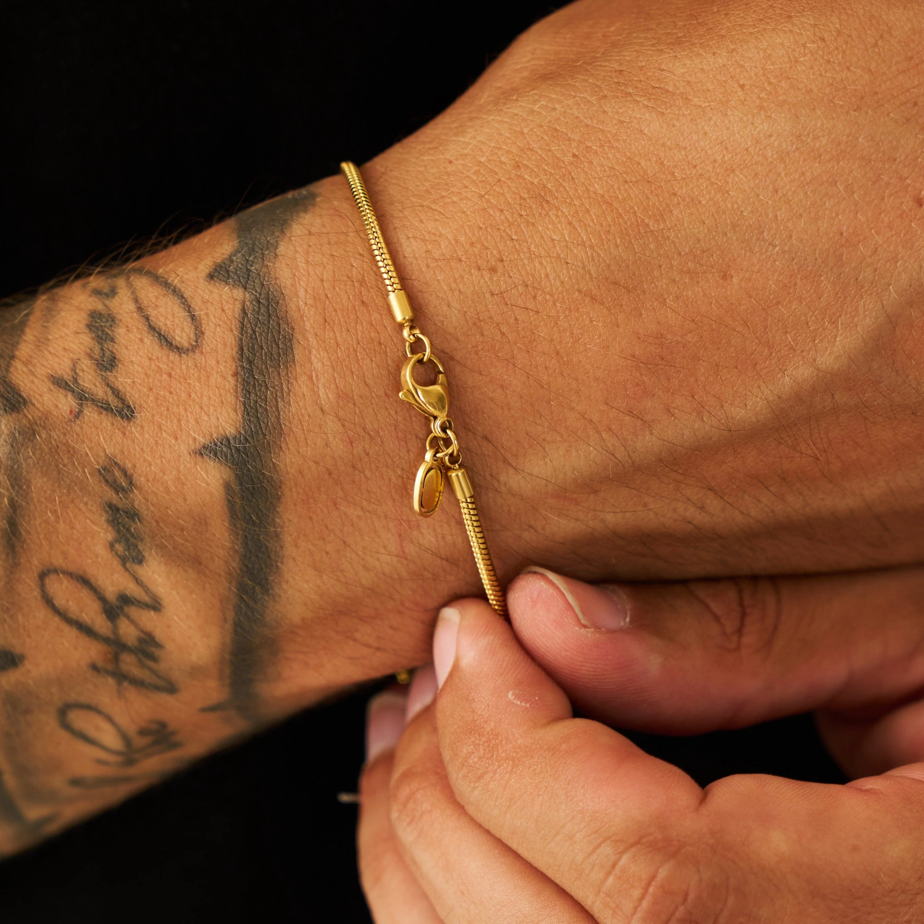 Snake Bracelet (Gold) 2mm - Image 3