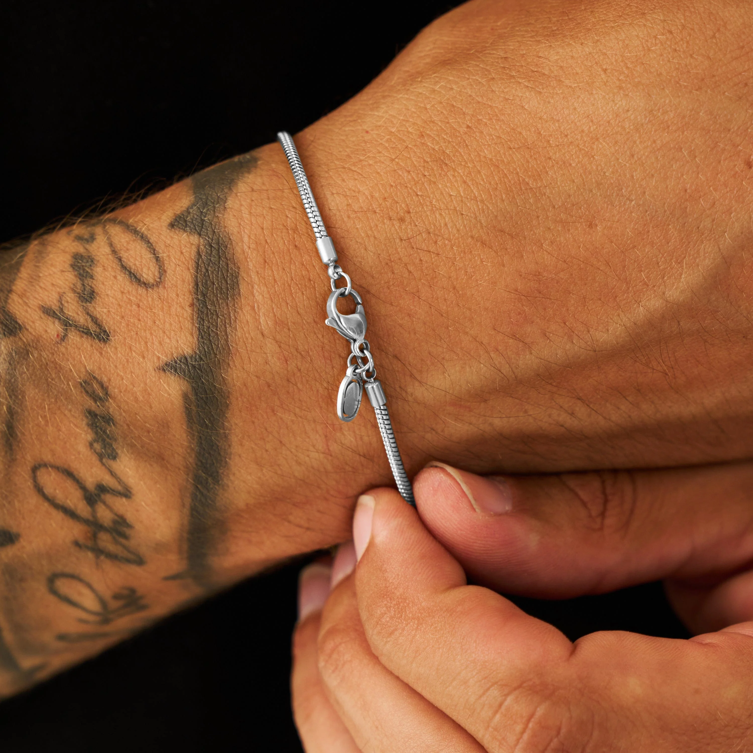 Snake Bracelet (Silver) 2mm - Image 3