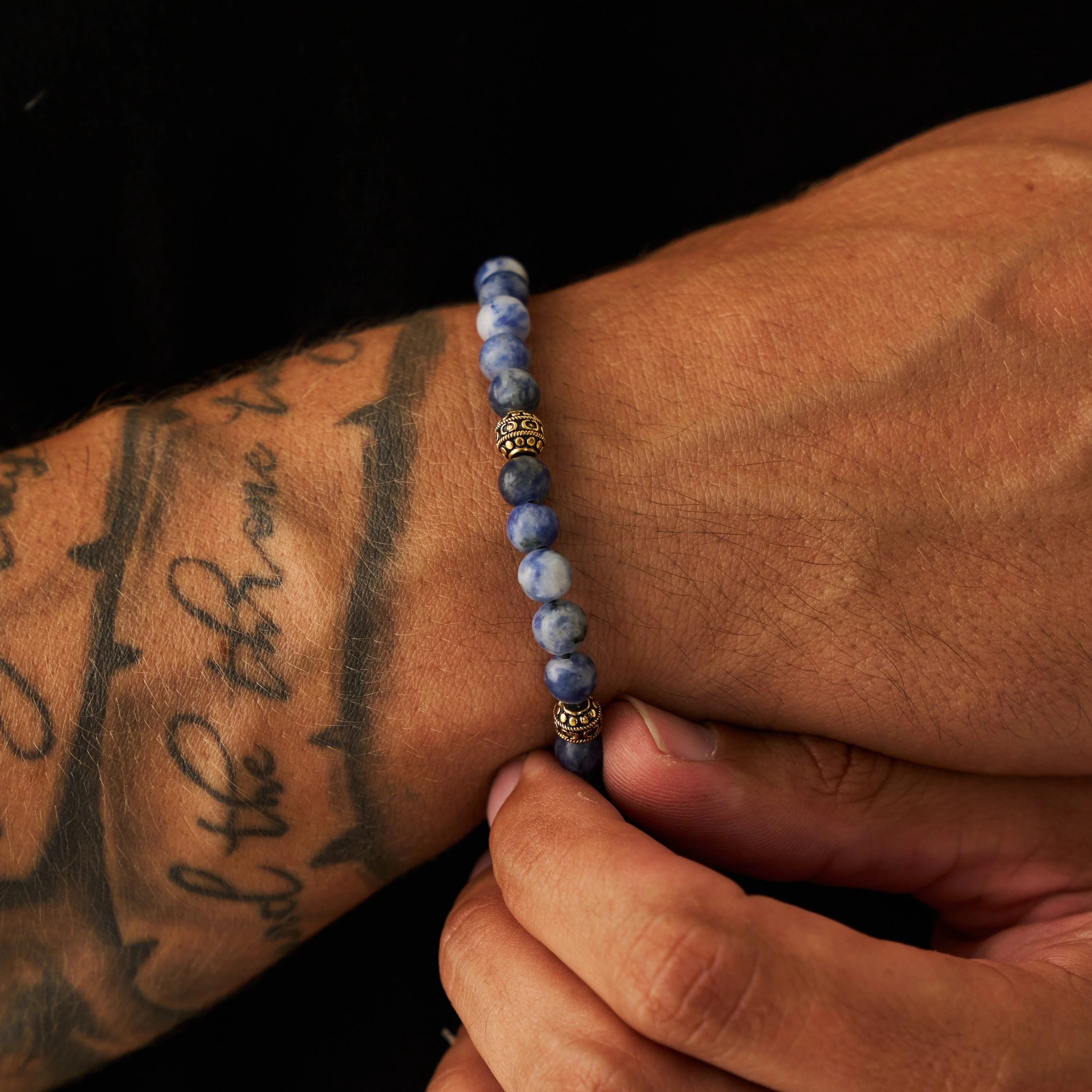Sodalite Stone Bracelet (Gold) - Image 4