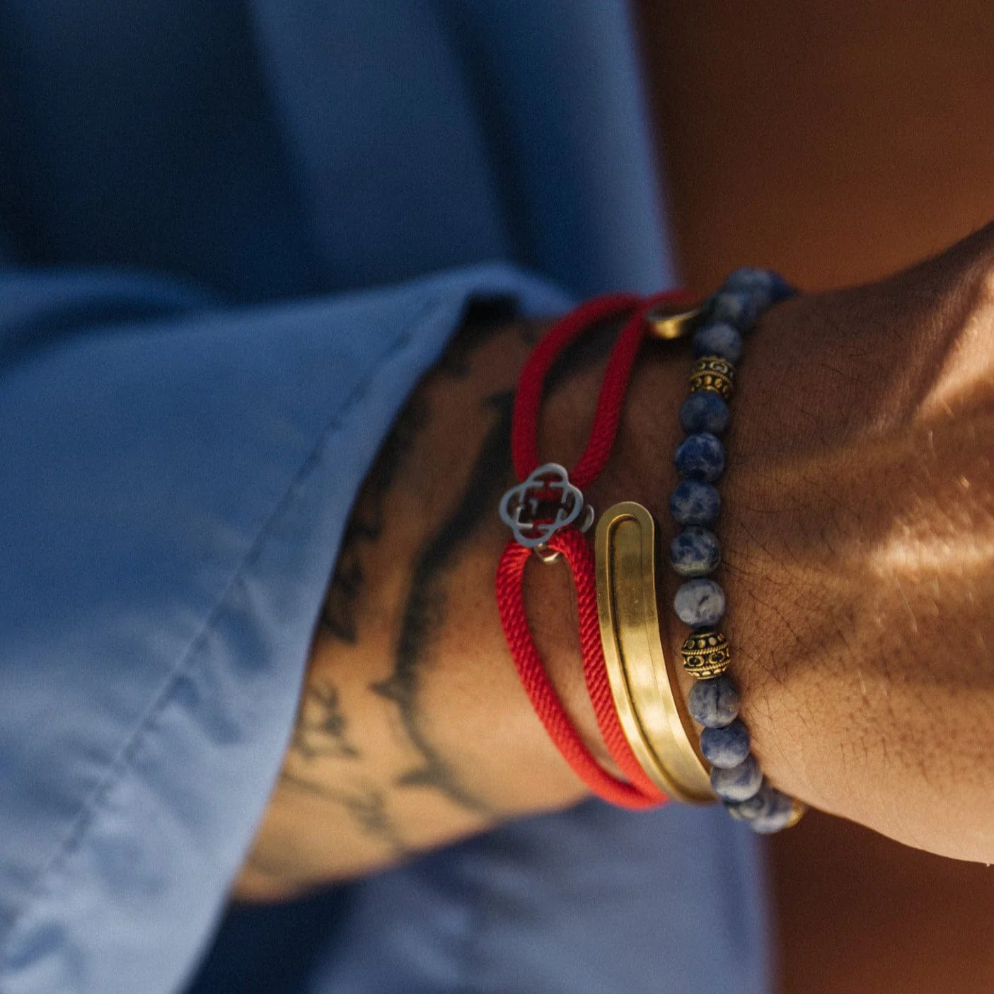 Sodalite Stone Bracelet (Gold) - Image 5