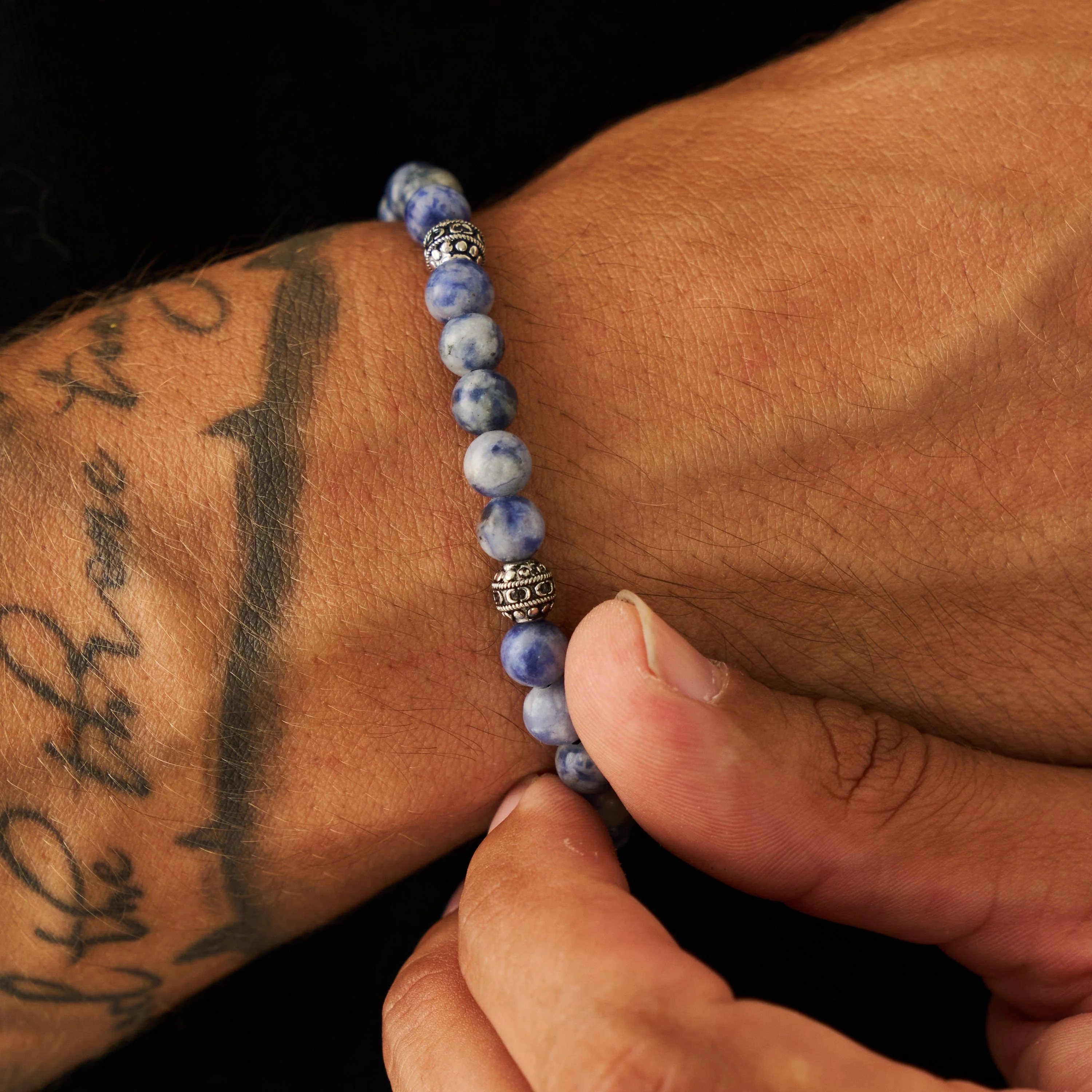 Sodalite Stone Bracelet (Silver) - Image 4