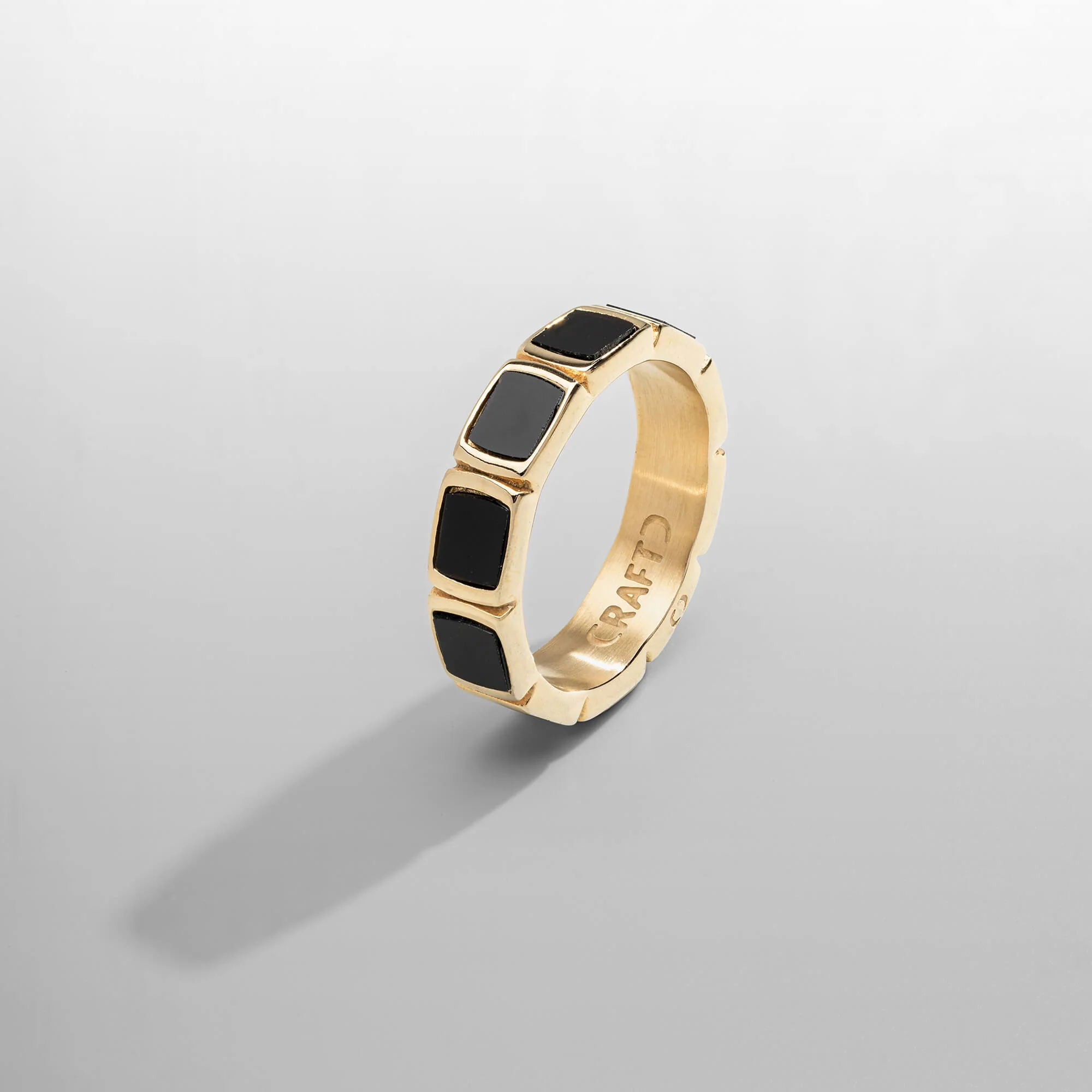 Onyx Stone Band Ring (Gold) - Image 4