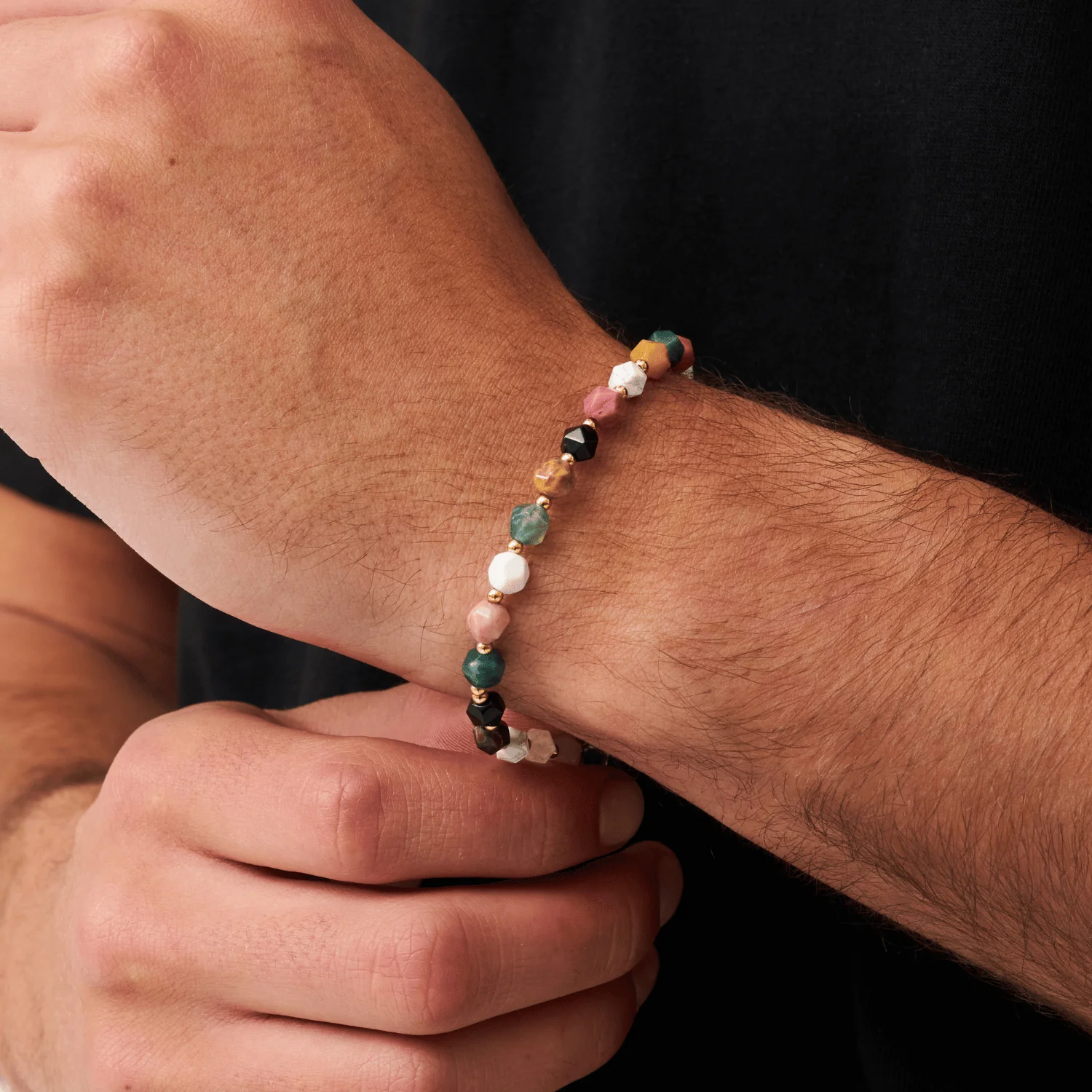 Stone Beaded Bracelet (Gold) - Image 2