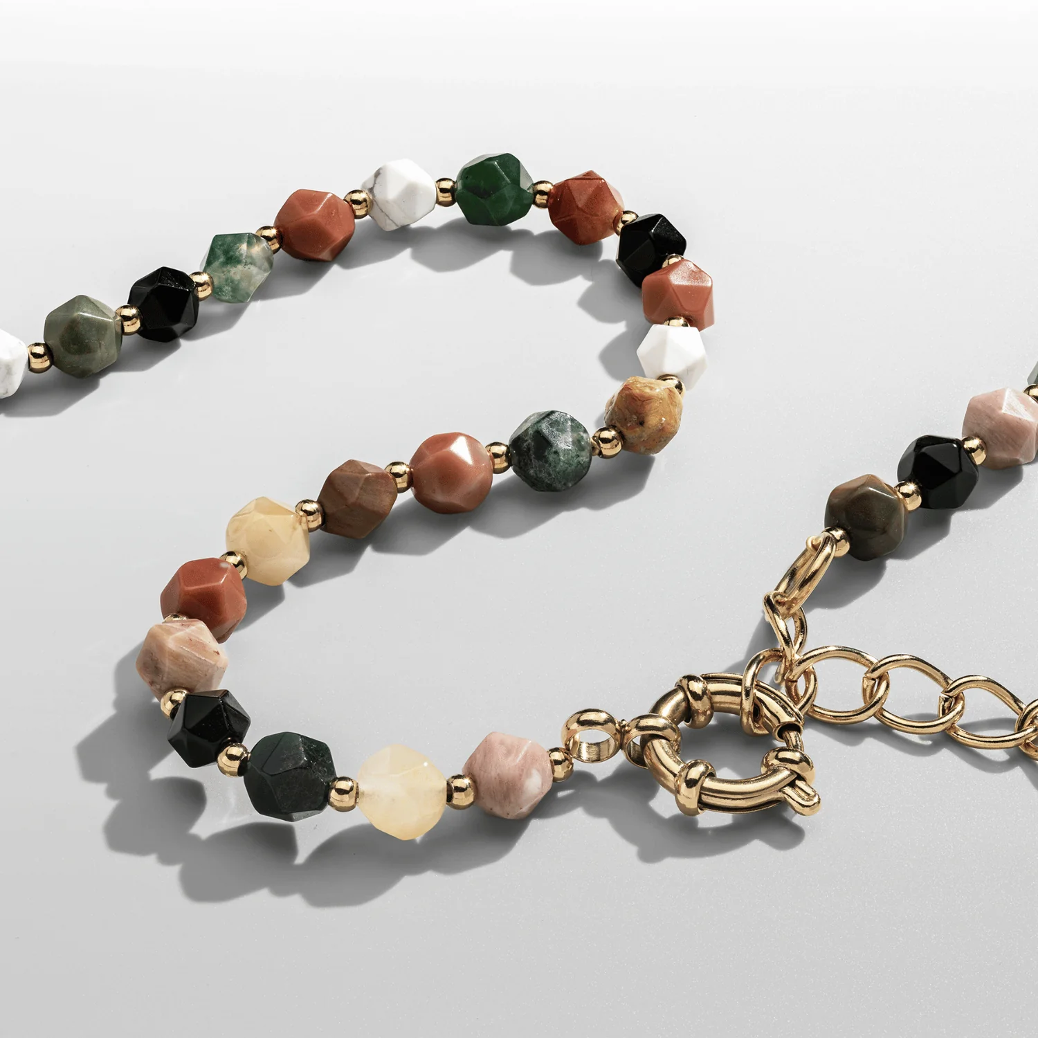 Stone Beaded Necklace (Gold) - Image 5