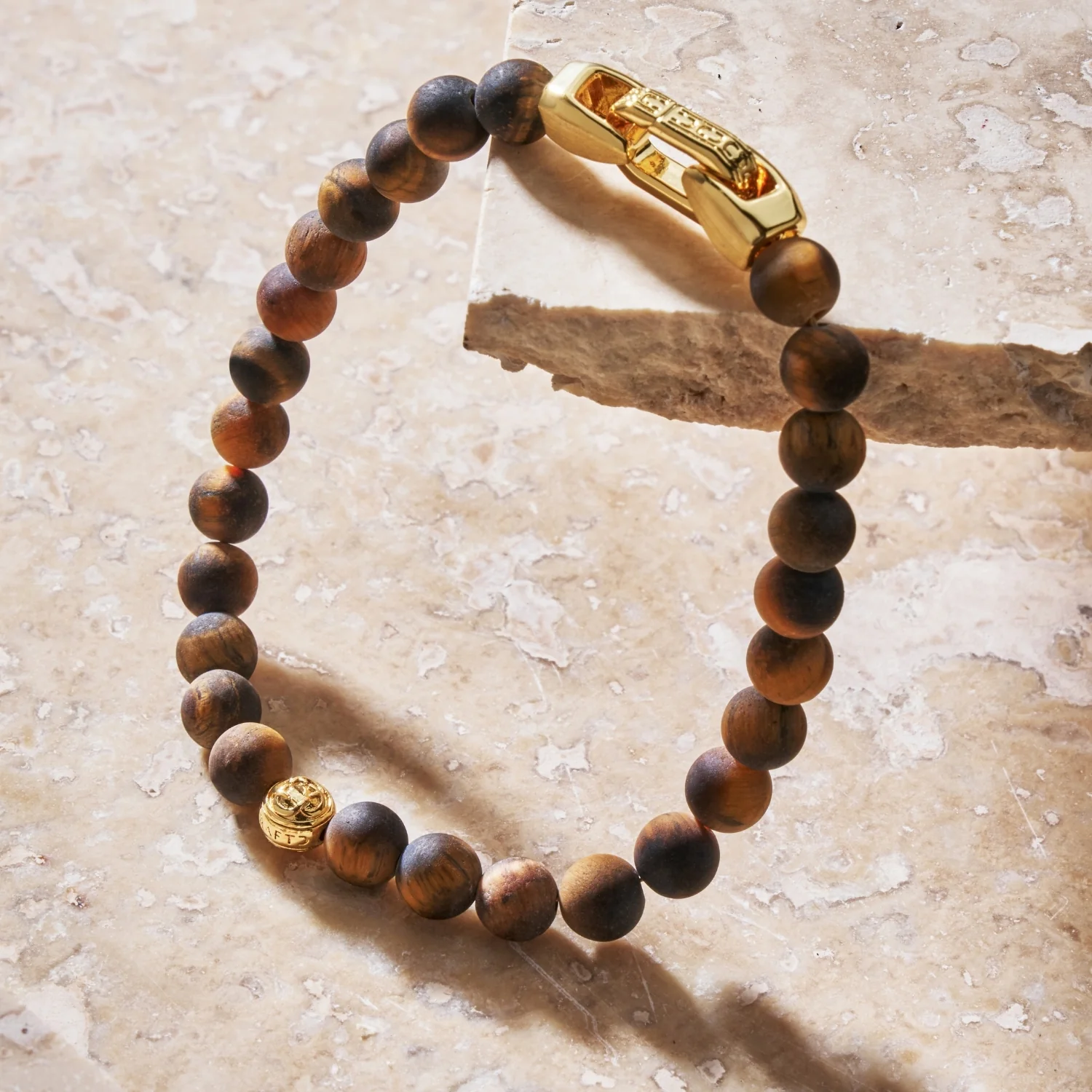 Tiger's Eye Lock Bracelet (Gold) - Image 4