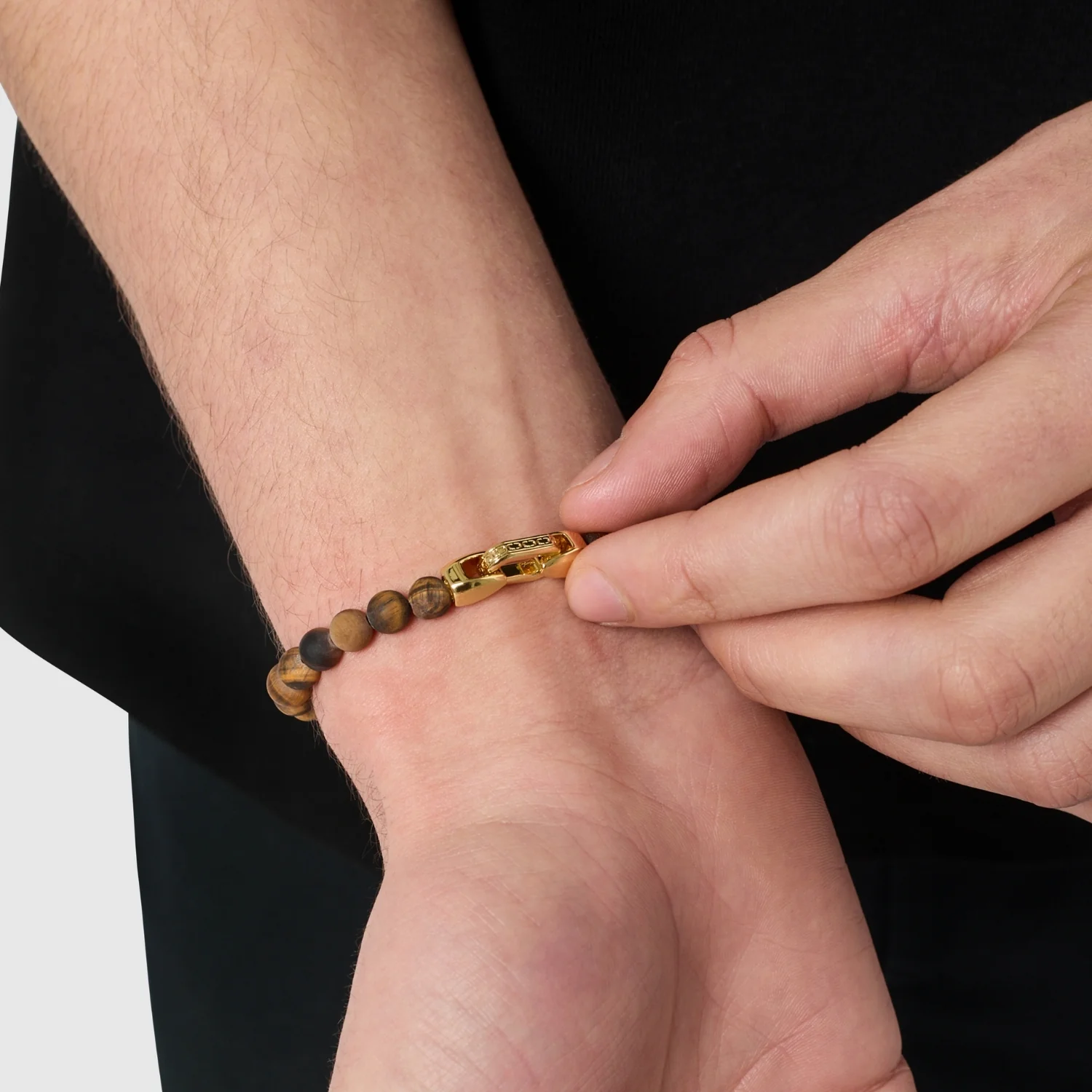 Tiger's Eye Lock Bracelet (Gold) - Image 5