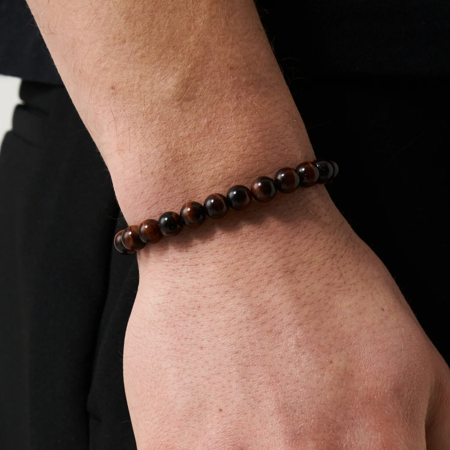 Tiger's Eye Metal Bead Bracelet (Gold) - Image 4