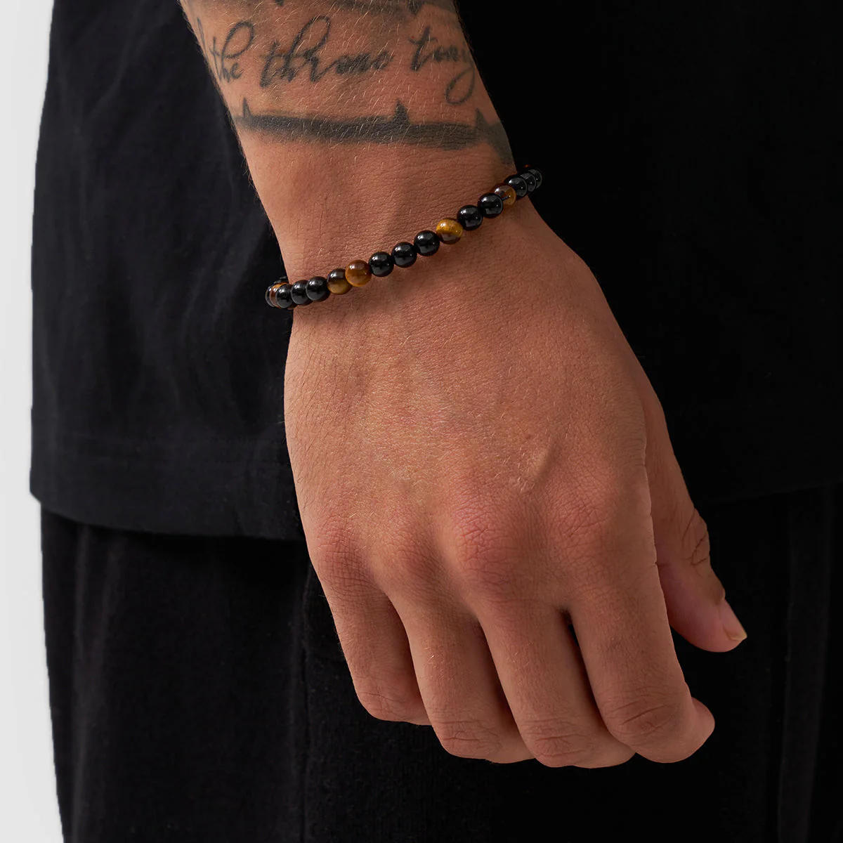 Tiger's Eye Obsidian Bead Bracelet - Image 2