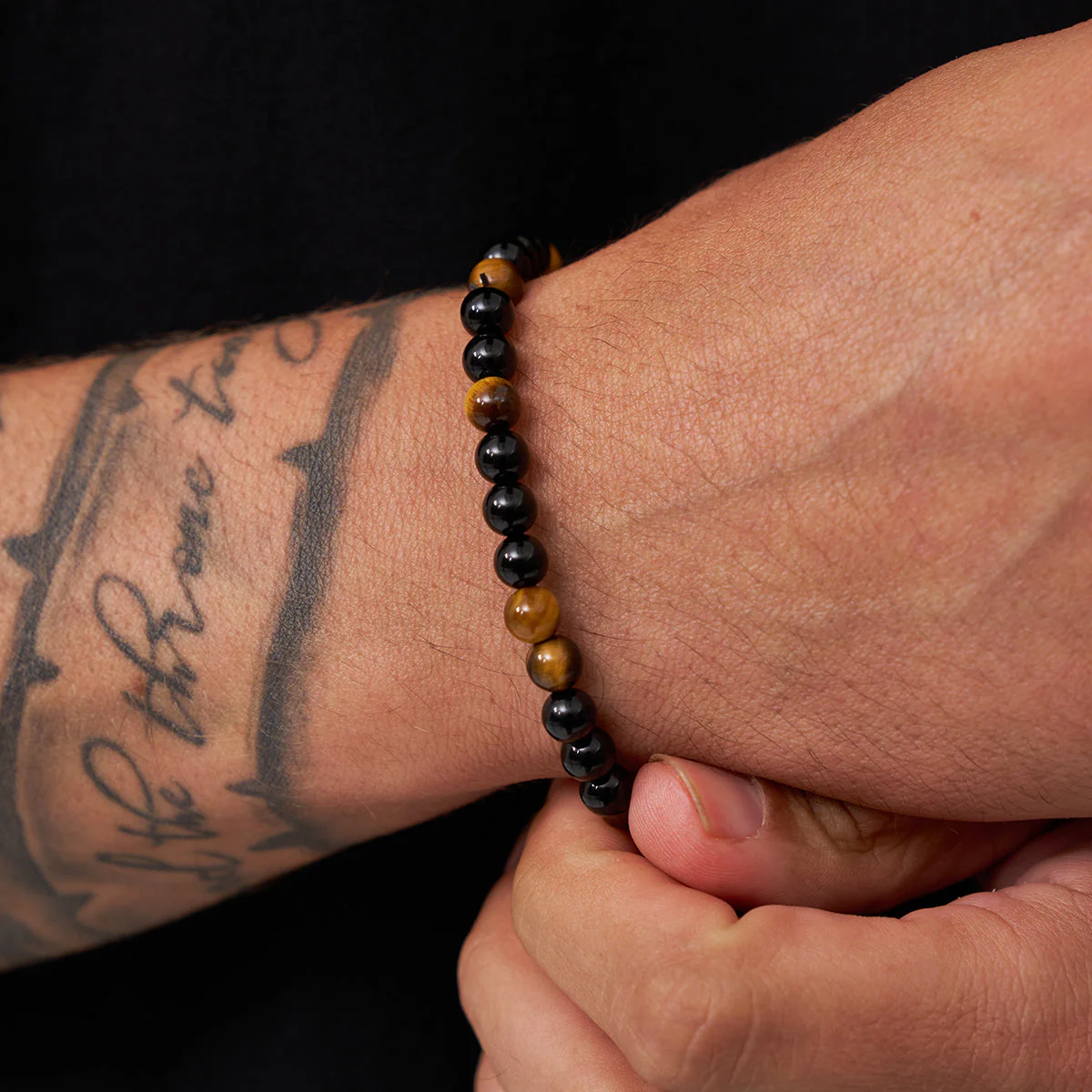Tiger's Eye Obsidian Bead Bracelet - Image 3