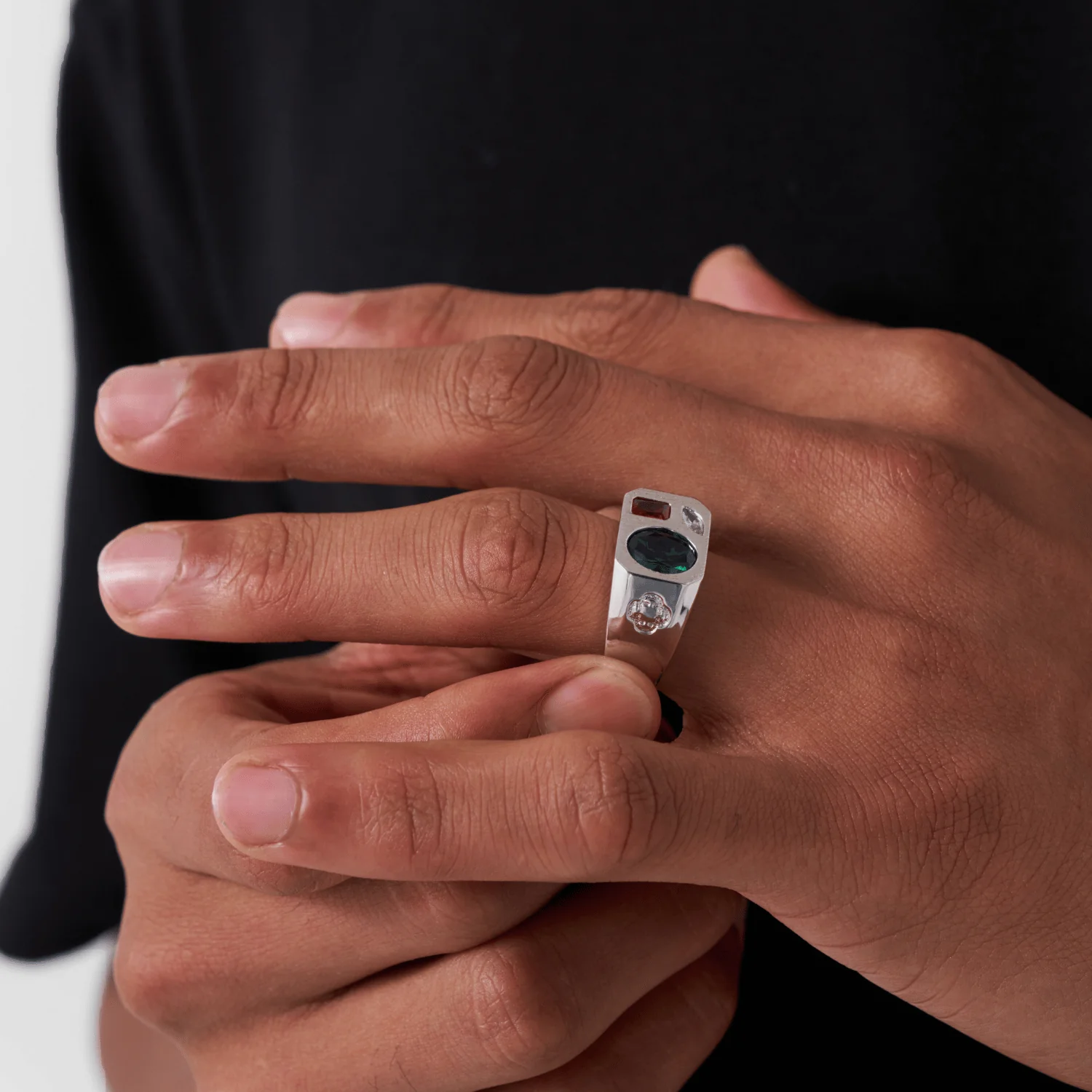 Tri Stone Ring (Silver) - Image 6