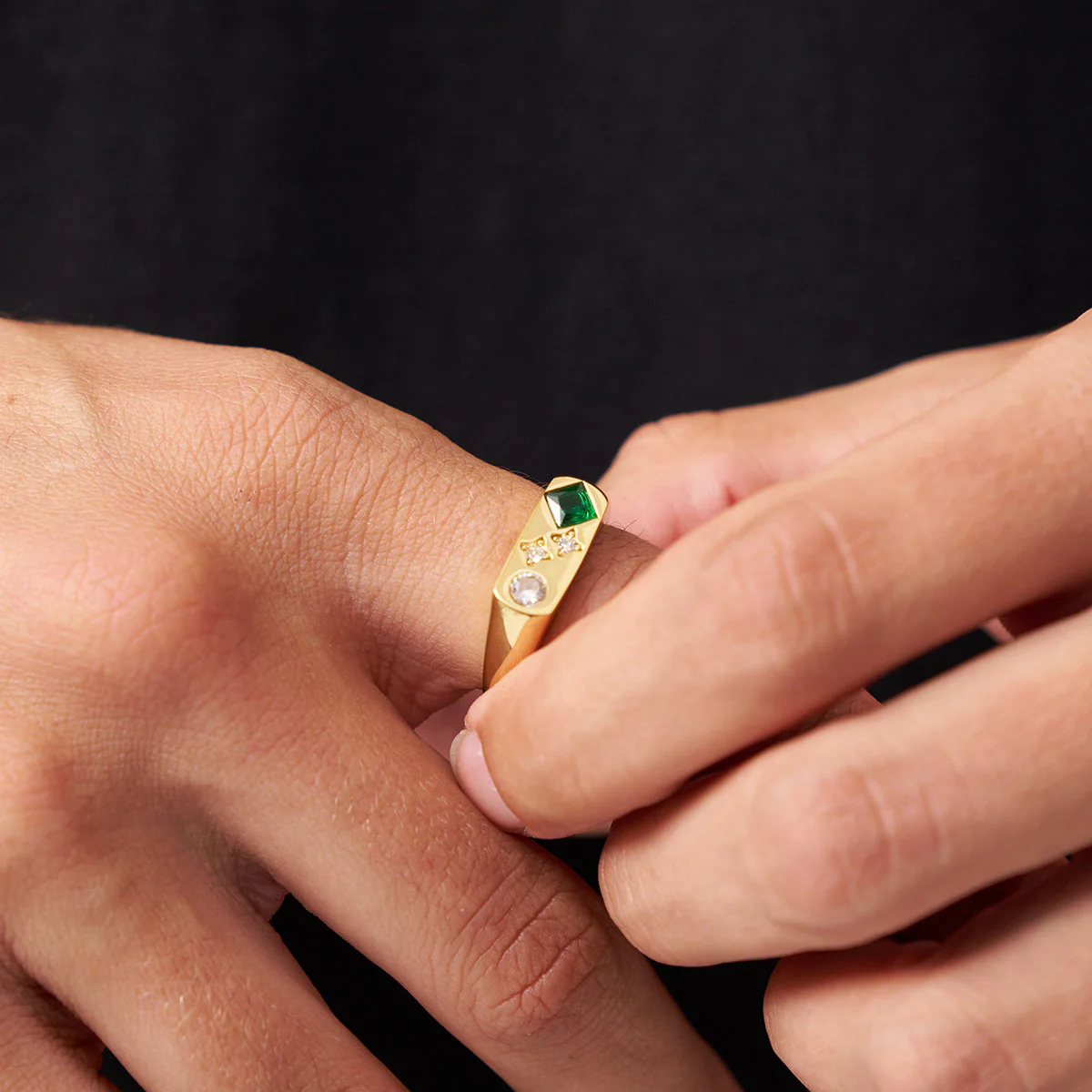 Vintage Stone Signet Ring (Gold) - Image 3