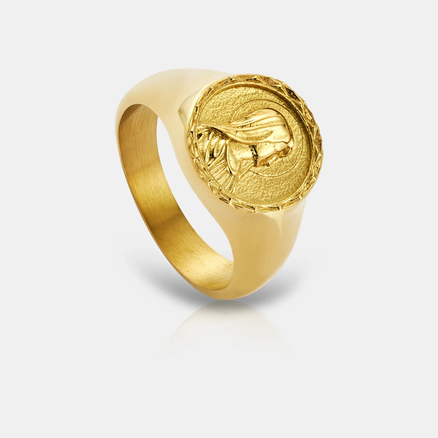 Virgin Mary Signet Ring (Gold) - Image 2