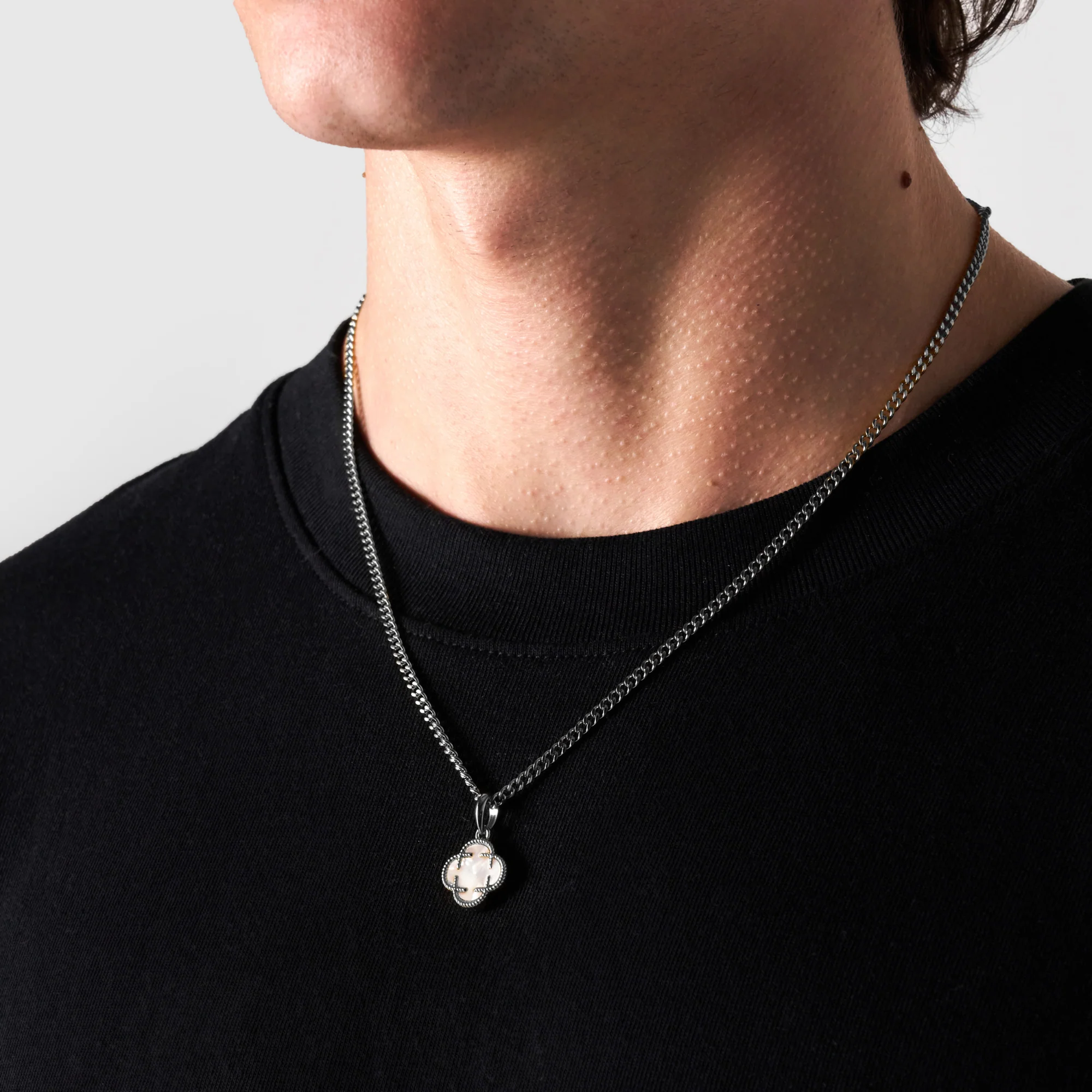 White Clover Stone Pendant (Silver) - Image 3